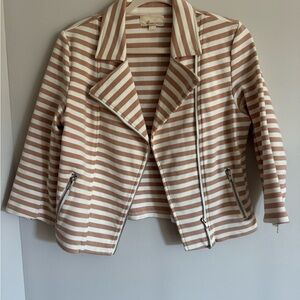 Forever 21 Tan and White Striped Blazer